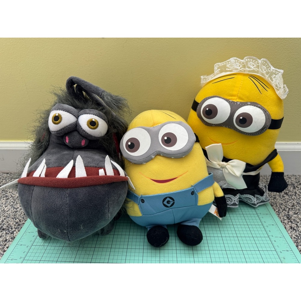 Despicable Me Minion Plush Set Kyle Dog Maid Phil & Bob Stuffed Toy Lot 3pc